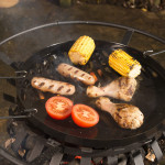 The Lifestyle Signa Fire Pit - Equipped to grill.